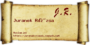 Juranek Rózsa névjegykártya